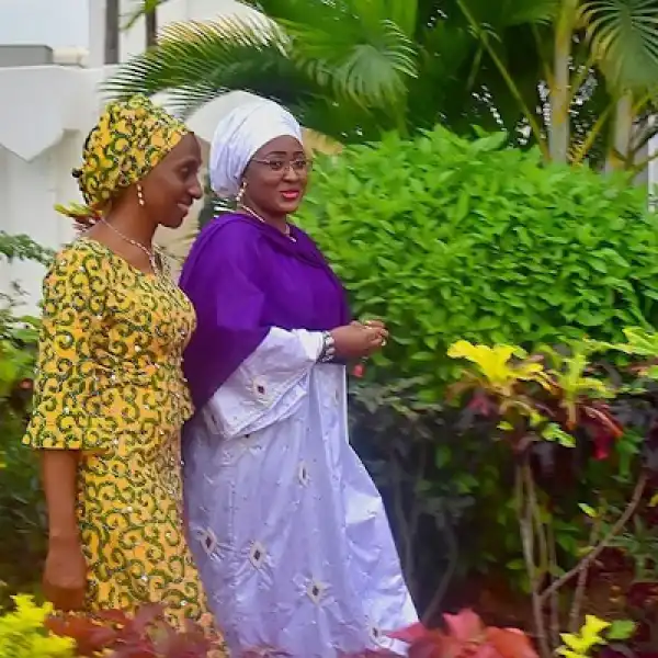 Beautiful Women! Aisha Buhari & Dolapo Osinbajo All Smiles At The Presidential Villa